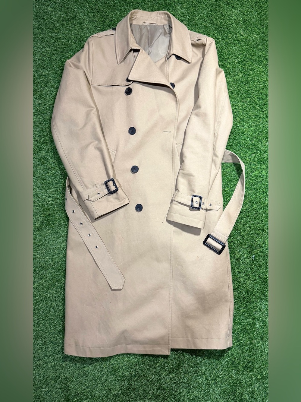 ASOS Beige Double-Breasted Trench Coat with Belt